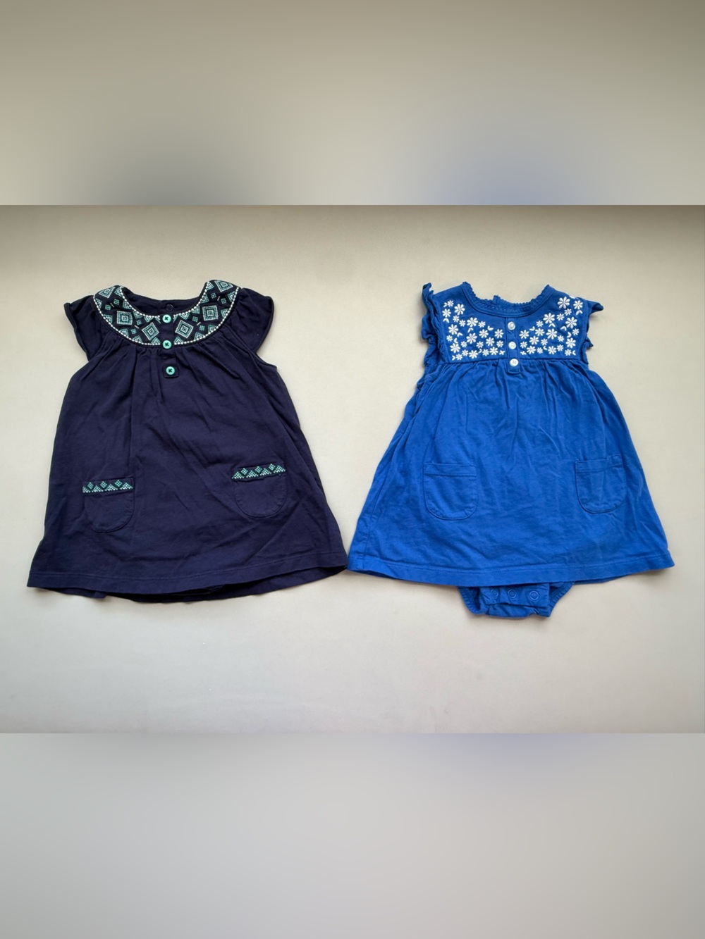 Carter's Navy and Royal Blue Cotton Dress Set for Girls